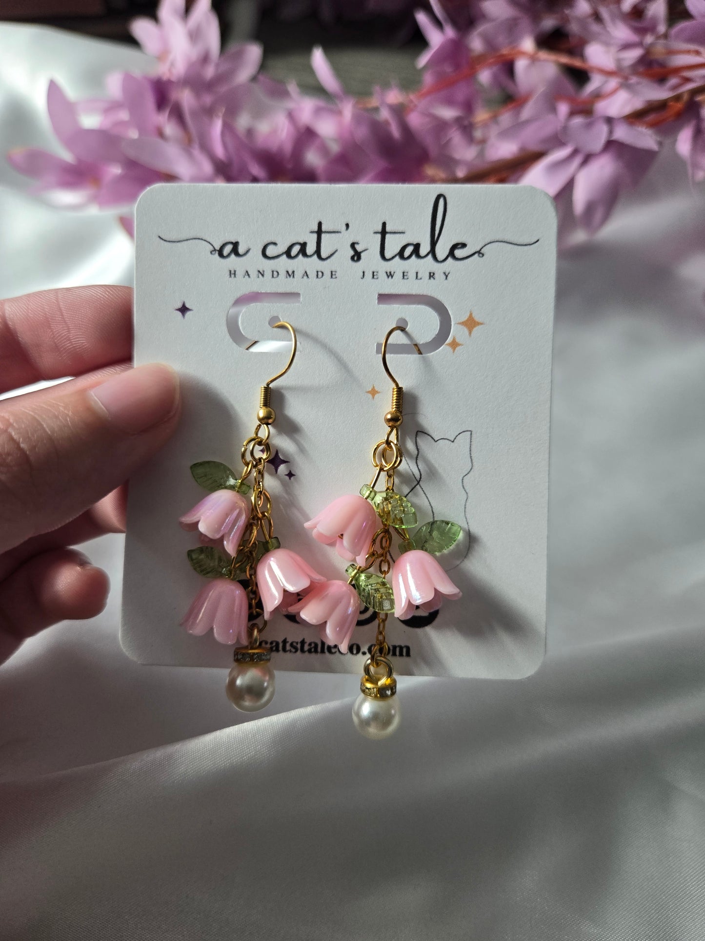 LILY OF THE VALLEY EARRINGS (PINK)