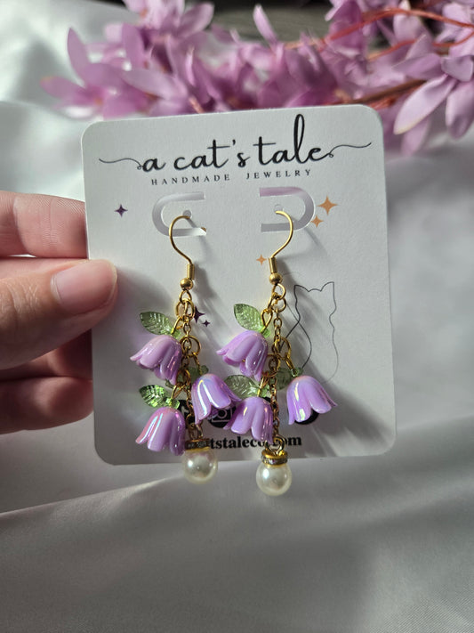 LILY OF THE VALLEY EARRINGS (PURPLE)