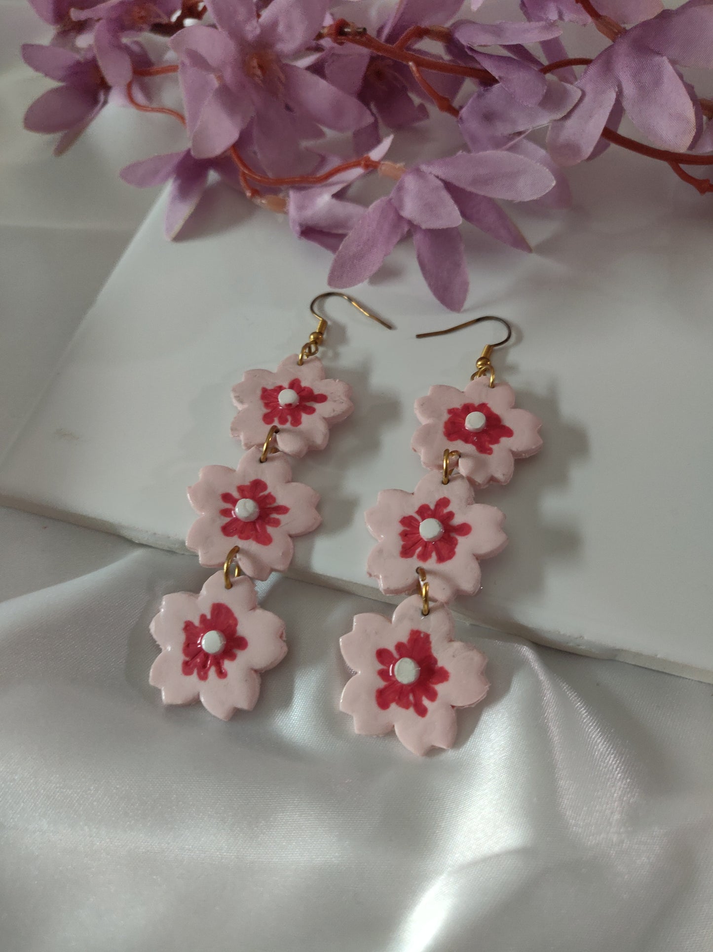 CHERRY BLOSSOM (3-TIER) EARRINGS