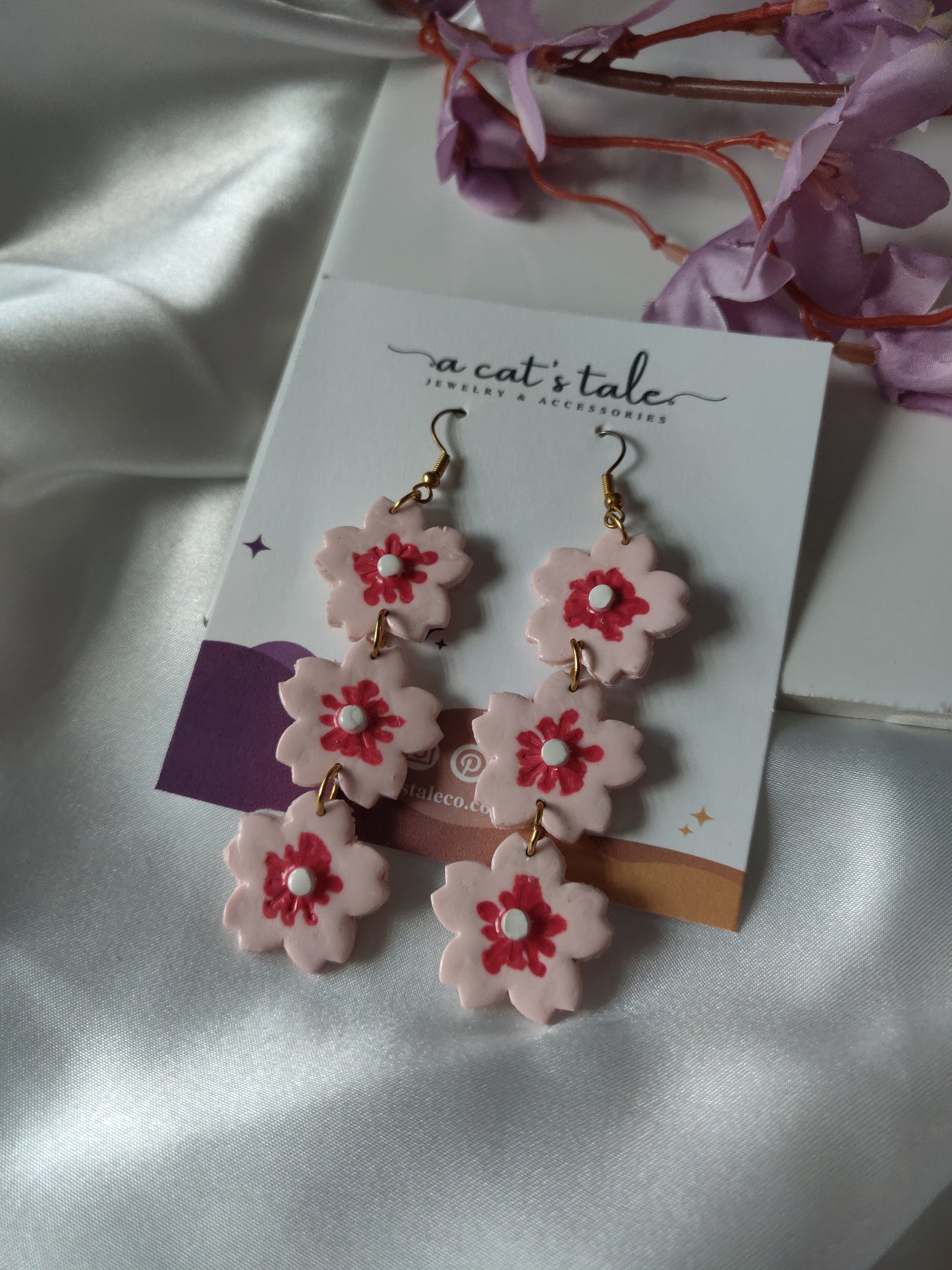 CHERRY BLOSSOM (3-TIER) EARRINGS