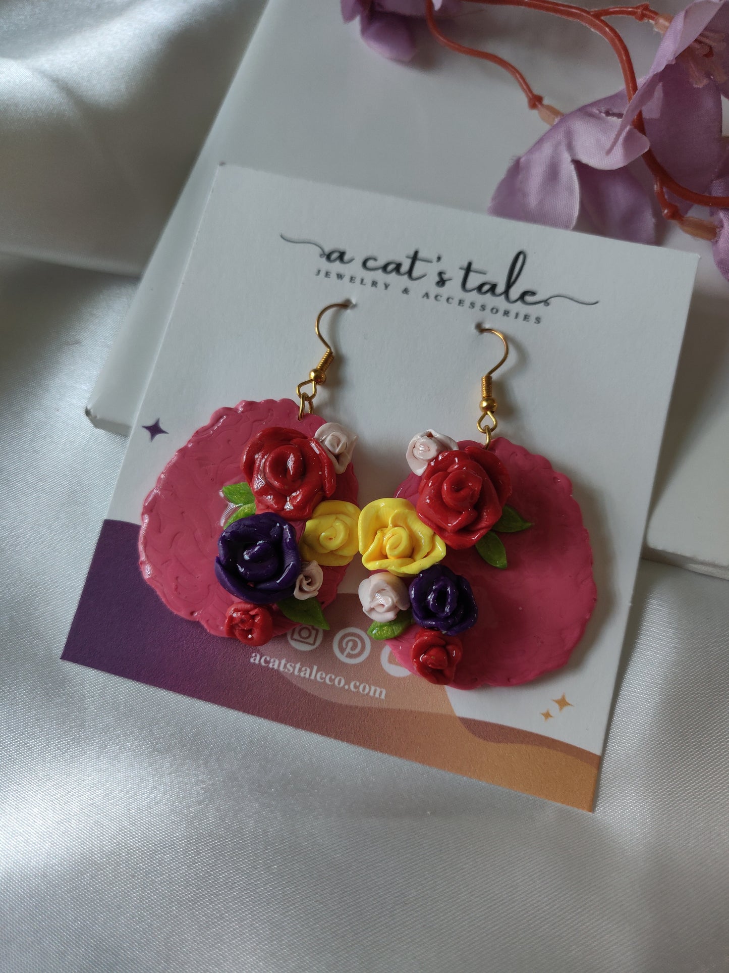 FLORAL CREATIVE BRAIN EARRINGS